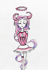 Manga style illustration, sketch