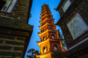 Tran Quoc the oldest temple in Hanoi, Vietnam