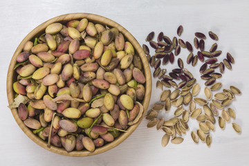 Green fresh pistachio of Bronte