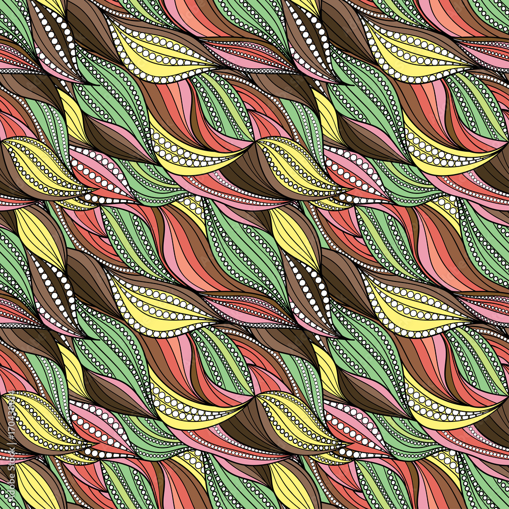 Poster seamless abstract hand-drawn waves pattern, wavy background. pattern can be used for wallpaper, patt
