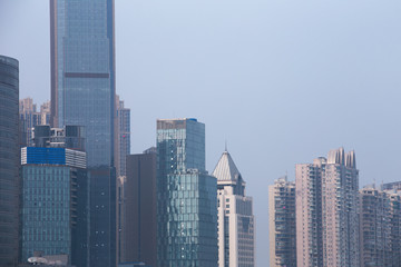 Fototapeta na wymiar Hangzhou, Zhejiang, China, leisure and high-rise buildings of the public.
