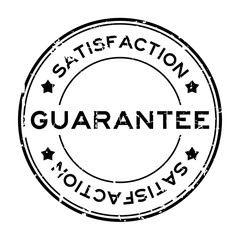 Grunge guarantee satisfaction round rubber seal stamp on white background