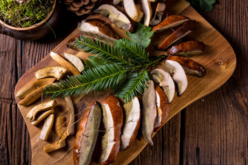 Prepare dried mushrooms