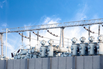 High voltage power transformer substation