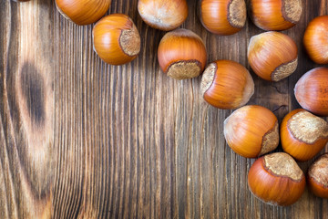 Nuts hazelnuts. Background