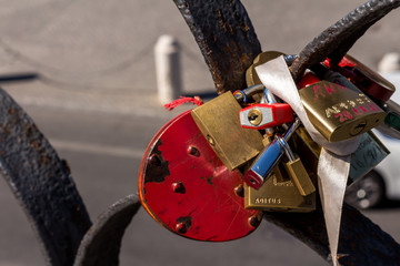 Locks on bridge