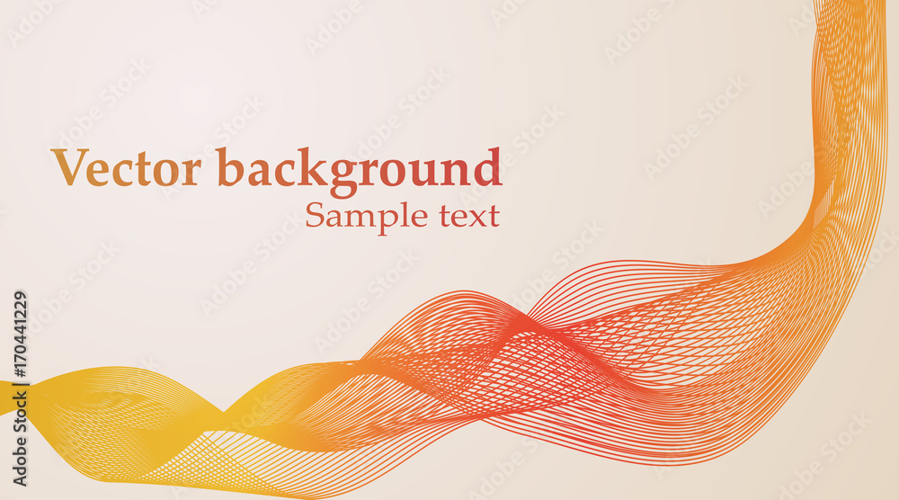 Poster abstract vector background, dynamic lines template, waves