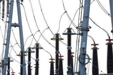 High voltage power transformer substation