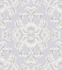 Fototapeta na wymiar Luxury Baroque ornament background Vector. Rich imperial intricate elements. Victorian Royal style pattern