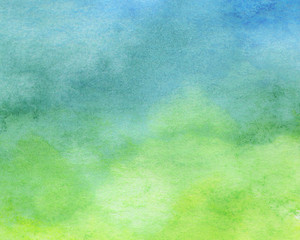 Blue and Green watercolor background - abstract texture   © Khaneeros