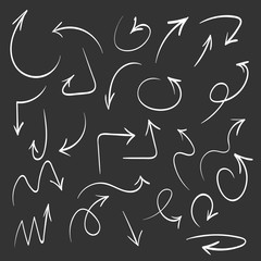 Arrows and abstract shapes doodle writing design vector set