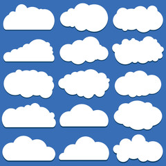 Vector illustration of clouds collection, shapes set