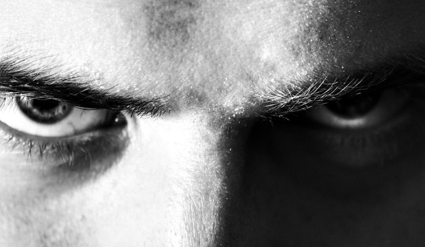 Evil, Angry, Serious, Eyes, Look Man, Looking Into The Camera, Black And White Portrait