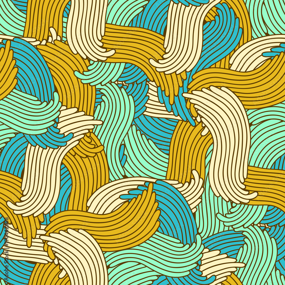 Poster abstract geometric pattern with wavy lines, stripes. seamless vector background.