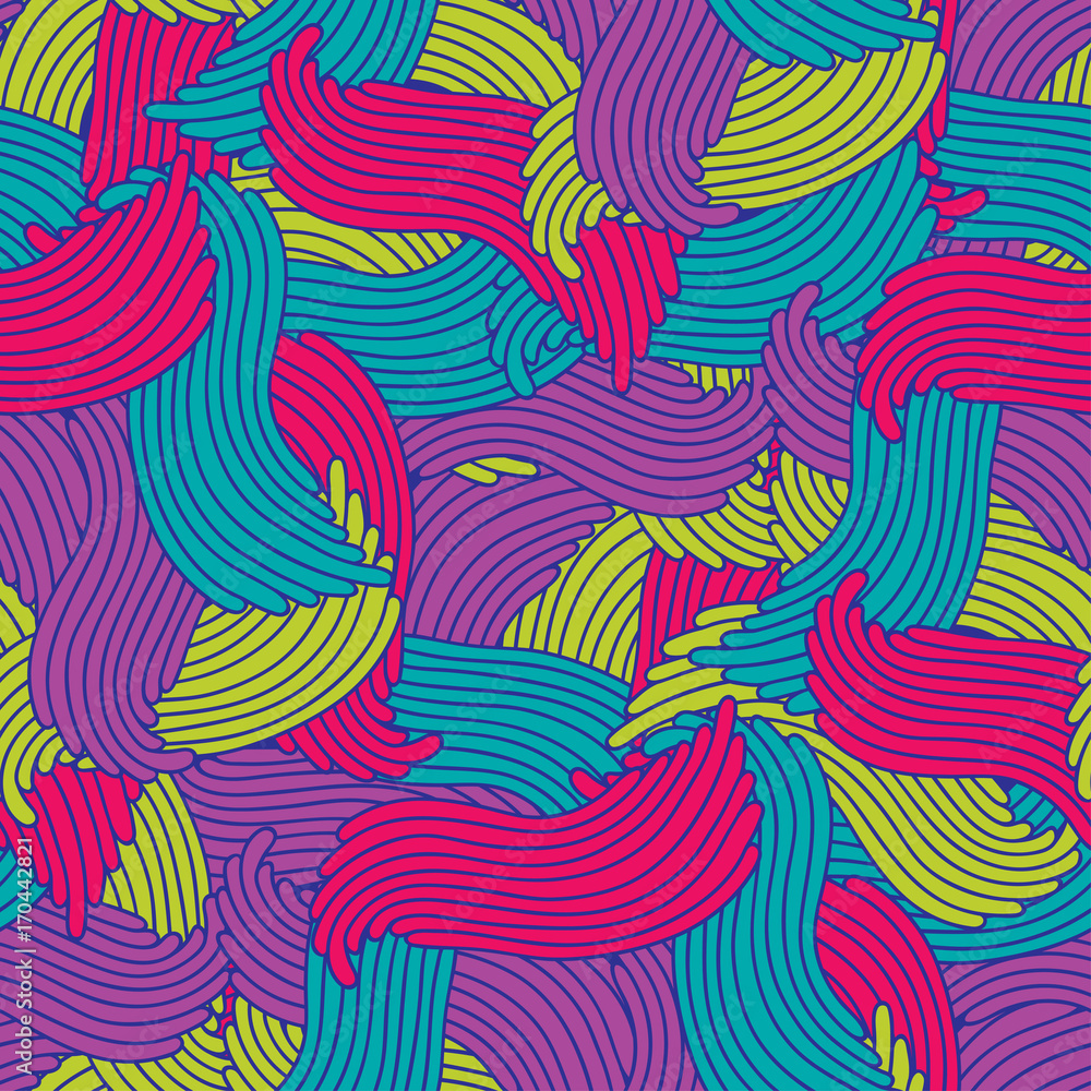 Poster abstract geometric pattern with wavy lines, stripes. seamless vector background.