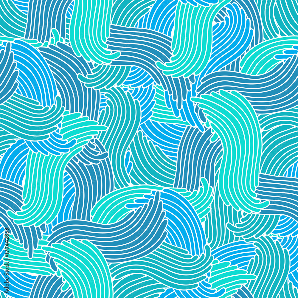 Poster abstract geometric pattern with wavy lines, stripes. seamless vector background.
