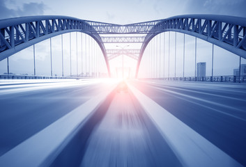 Obraz premium the night of modern bridge,