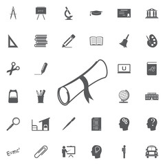 folded diploma icon Education set