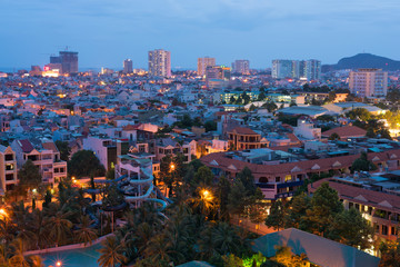 Naklejka premium maritime city in the evening