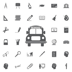 school bus icon Education set