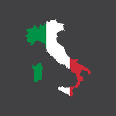 Italy flag and map