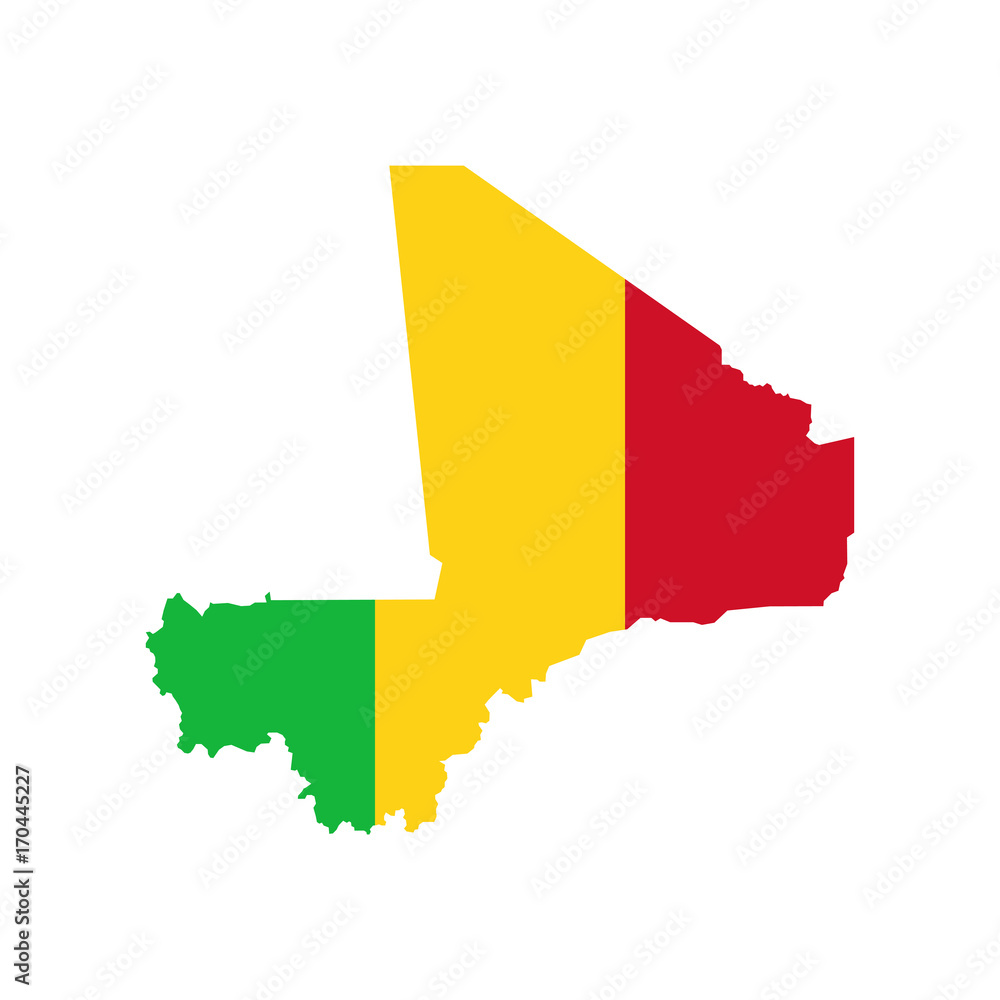 Wall mural Mali flag and map