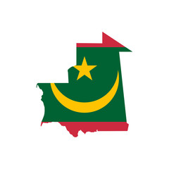 Mauritania flag and map