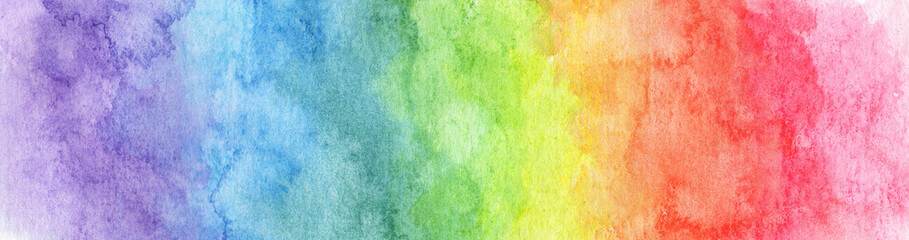 Colorful Rainbow watercolor background - abstract texture © Khaneeros