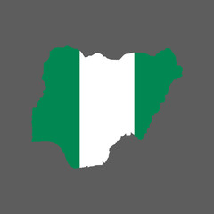 Nigeria flag and map