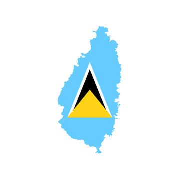 Saint Lucia Flag And Map