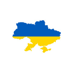 Ukraine flag and map