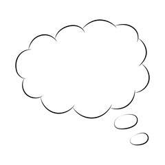 Cloud thought fly, hand drawn speech bubble vector illustrations