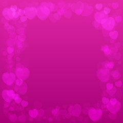 Vector background frame with hearts. Valentines Day Card
