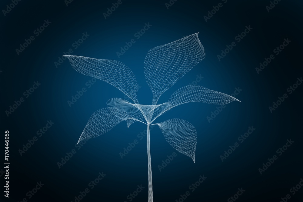 Poster composite image of 3d composite image of plant stem