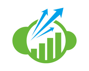 green graph chart diagram icon image vector