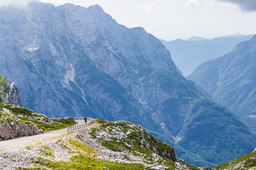 Road to Mangart saddle, highest road in Slovenia.