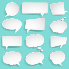 Speech bubbles set, realistic style