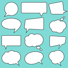 Speech bubbles set, comics style