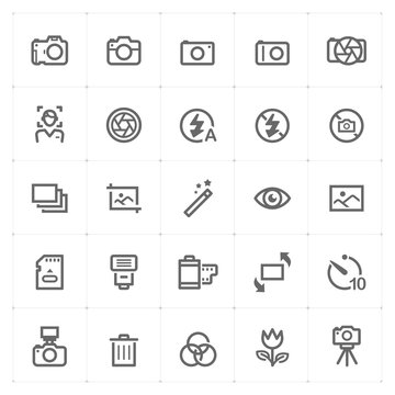 Mini Icon set - camera icon vector illustration