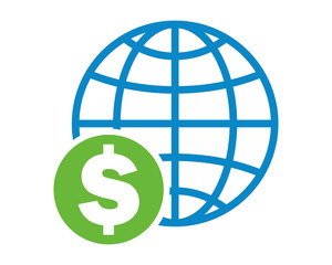 globe dollar currency money price finance economic icon vector finance 