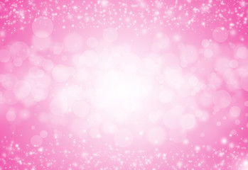 Fototapeta na wymiar Soft Pink glitter sparkles rays lights bokeh festive elegant abstract background.