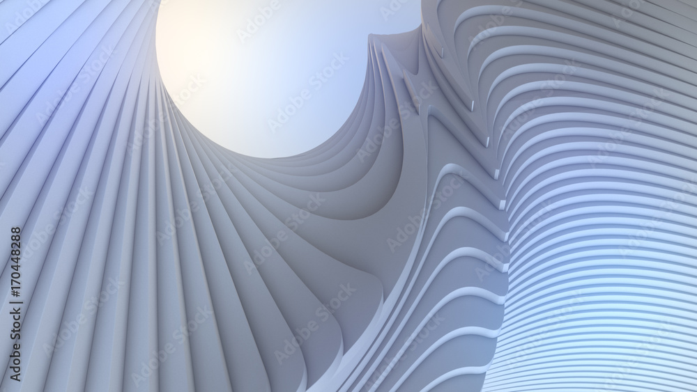Poster white stripe pattern futuristic background. 3d render illustration