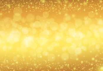 Gold glitter sparkles rays lights bokeh festive elegant abstract background.