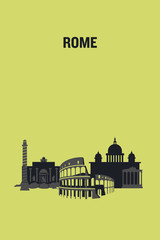 Rome art design concept. Flat vector illustration.