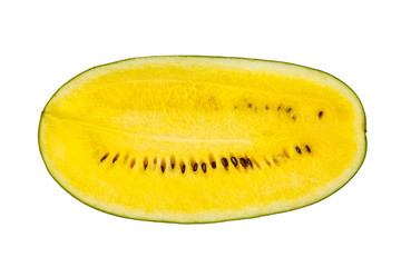 yellow watermelon white background, isolated