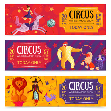 Circus Horizontal Banners Set