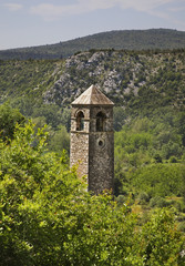 Fototapeta na wymiar Clock tower in Pocitelj. Bosnia and Herzegovina 