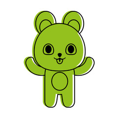 bear cute animal icon image vector illustration design  green color