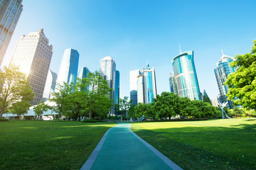 Fototapeta premium park in lujiazui financial centre, Shanghai, China