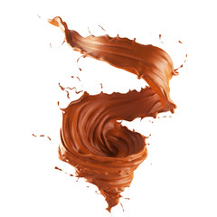 Chocolate spinning into a storm shape